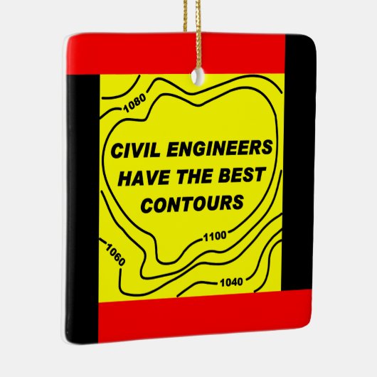 Civil Engineer Gele Contouren Keramisch Ornament (Rechts)