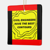 Civil Engineer Gele Contouren Keramisch Ornament (Links)