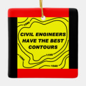 Civil Engineer Gele Contouren Keramisch Ornament (Voorkant)