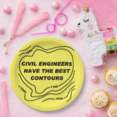 Civil Engineer Gele Contouren Papieren Bordje (Feest)