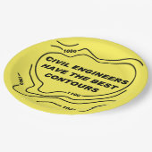 Civil Engineer Gele Contouren Papieren Bordje (Gekanteld)