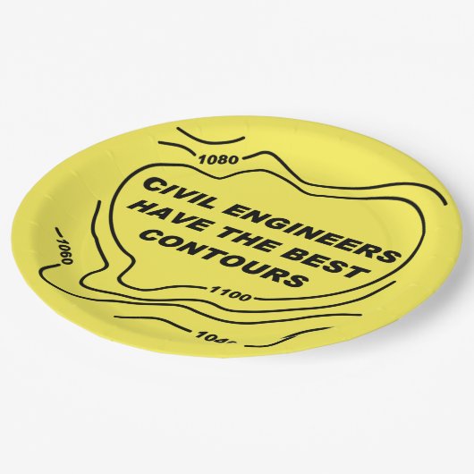 Civil Engineer Gele Contouren Papieren Bordje (Gekanteld)