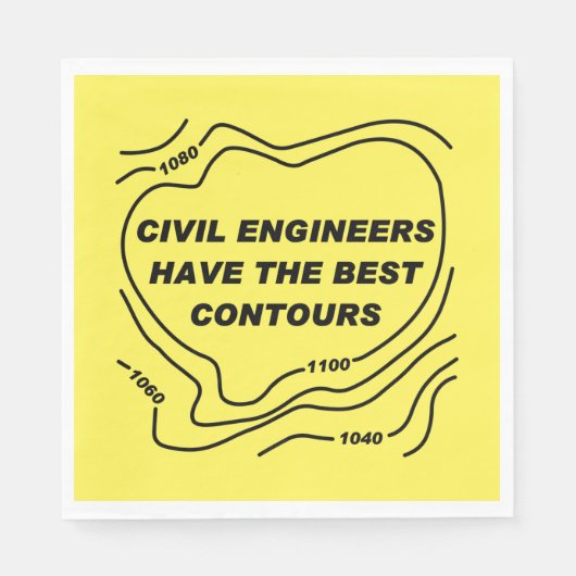 Civil Engineer Gele Contouren Servet (Voorkant)