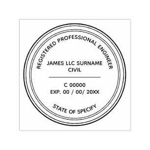 Civil Engineer Professional verzegeling reg nr. en Zelfinktende Stempel