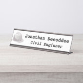 Civil Engineer White Bureau Naambordje (Voorkant)