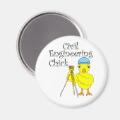 Civil Engineering Chick Magneet (Voorkant / Achterkant)