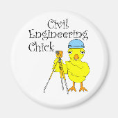Civil Engineering Chick Magneet (Voorkant)