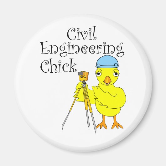 Civil Engineering Chick Magneet (Voorkant)