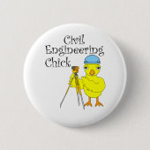 Civil Engineering Chick Ronde Button 5,7 Cm (Voorkant)