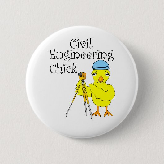 Civil Engineering Chick Ronde Button 5,7 Cm (Voorkant)