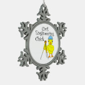 Civil Engineering Chick Tin Sneeuwvlok Ornament (Links)