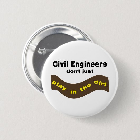 Civil Engineers Play Ronde Button 5,7 Cm (Voorkant /achterkant)