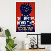 Civil Liberty WWWII 1940 WPA Poster (Thuiskantoor)