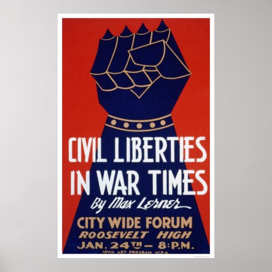 Civil Liberty WWWII 1940 WPA Poster (Voorkant)