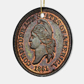 Civil War Confederate USA Penny Keramisch Ornament (Links)