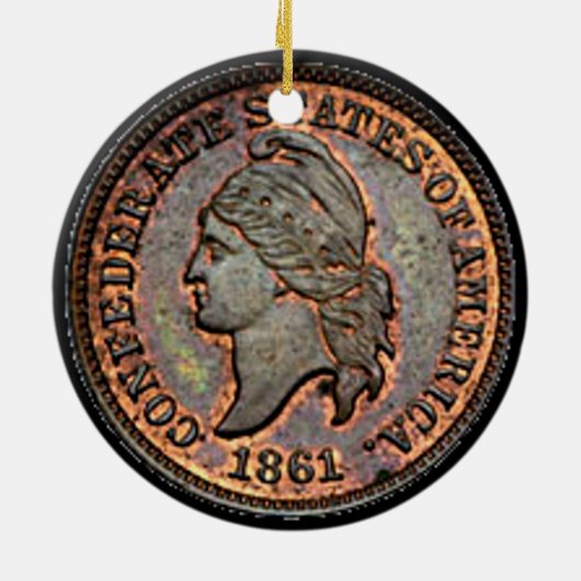 Civil War Confederate USA Penny Keramisch Ornament (Achterkant)