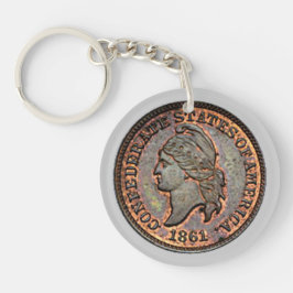 Civil War Confederate USA Penny Sleutelhanger