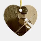 Civil War Fiddle Keramisch Ornament (Voorkant)