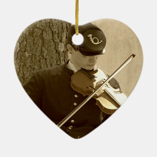 Civil War Fiddle Keramisch Ornament (Achterkant)