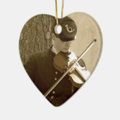 Civil War Fiddle Keramisch Ornament (Links)