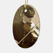 Civil War Fiddle Keramisch Ornament (Links)