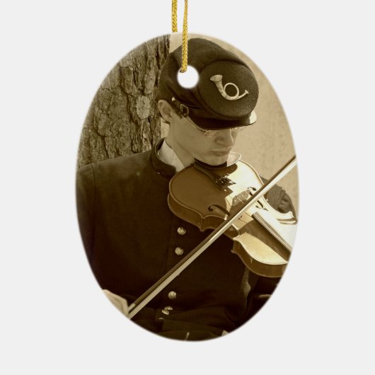 Civil War Fiddle Keramisch Ornament (Achterkant)