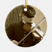 Civil War Fiddle Keramisch Ornament (Voorkant)