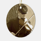 Civil War Fiddle Keramisch Ornament (Links)