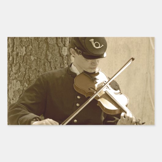 Civil War Fiddle Rechthoekige Sticker (Voorkant)