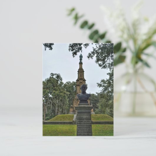 Civil War Memorial Savannah GA Forsyth Park foto Briefkaart (Staand voorkant)
