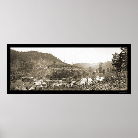 Civil War Whiteside TN Foto 1864 Poster (Voorkant)