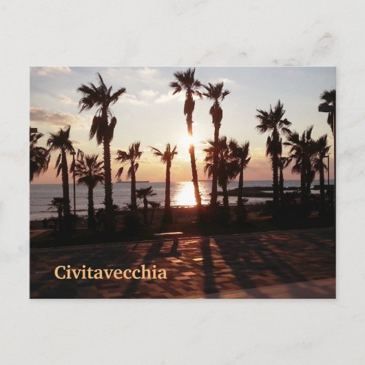 Civitavecchia Sunset Briefkaart (Voorkant)