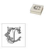 CJ Initialen JC Monogram Rubber Inkt Stamp Wedding Rubberstempel (Gestempeld)
