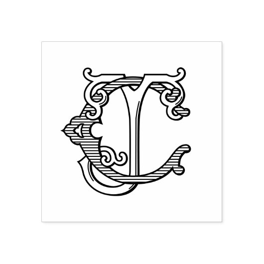 CJ Initialen JC Monogram Rubber Inkt Stamp Wedding Rubberstempel (Afrduk)