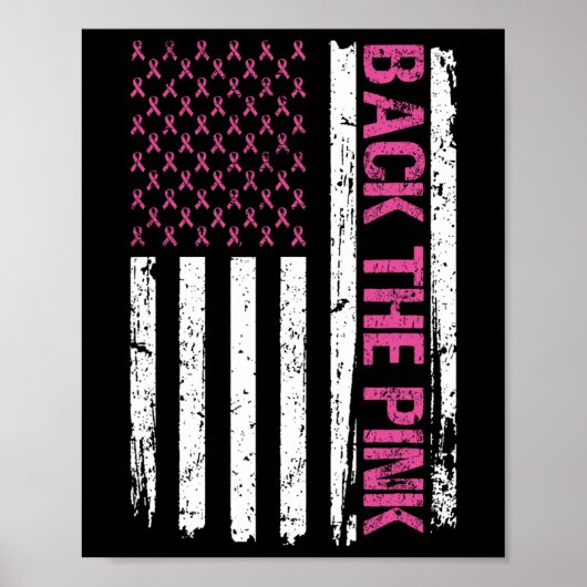 CK De Roze Amerikaanse Vlag Borstkanker AW Poster (Voorkant)