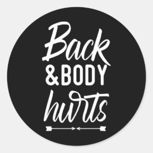 Ck En Lichaam Pijn Shirt Funny Yoga Gym Workout Li Ronde Sticker