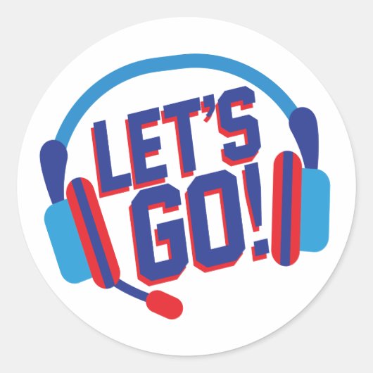 CK Gamer Laten we gaan! T-shirt Ronde Sticker (Voorkant)