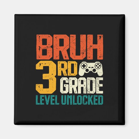 Ck Naar School 3e Klas Gamer Bruh 3e Klas Niveau Magneet (Voorkant)