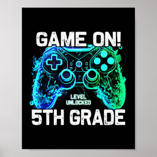 Ck naar school 5e klas jongens gamer eerste school poster