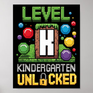 Ck Naar School Kleuter Niveau Ontgrendeld Gamer Ki Poster