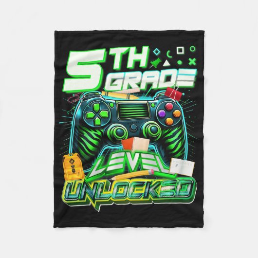 Ck naar school niveau 5e leerjaar ontgrendeld game fleece deken (Voorkant)