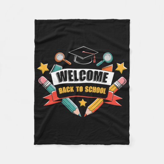 Ck naar school shirt leuk 2025 Apple Student Potlo Fleece Deken (Voorkant)
