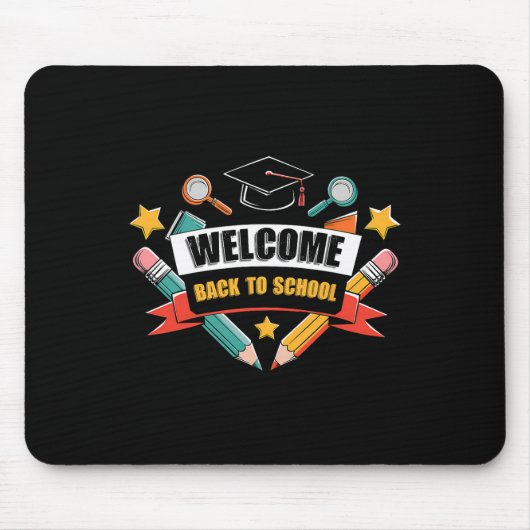 Ck naar school shirt leuk 2025 Apple Student Potlo Muismat (Voorkant)