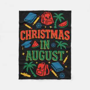 CK Naar school Xmas Palm Tree Afstuderen Christmas Fleece Deken