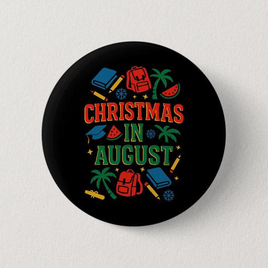 CK Naar school Xmas Palm Tree Afstuderen Christmas Ronde Button 5,7 Cm (Voorkant)