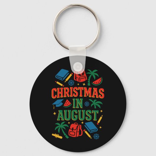 CK Naar school Xmas Palm Tree Afstuderen Christmas Sleutelhanger (Voorkant)
