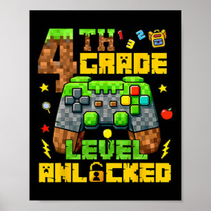 Ck Terug naar school 4e klas gamer eerste dag vier Poster