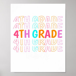 Ck Terug naar school 4e klas sfeer Retro leraar St Poster