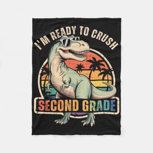 Ck Terug naar school Dinosaur Boy Ik ben klaar om  Fleece Deken (Voorkant)