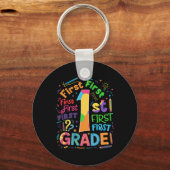 Ck Terug naar school Eerste leerjaar Team typograf Sleutelhanger (Voorkant)